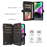 Leather Zipper Lanyard Wallet Case for iPhone