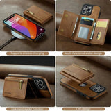 2 in 1 Magnetic Leather Wallet Case for iPhone