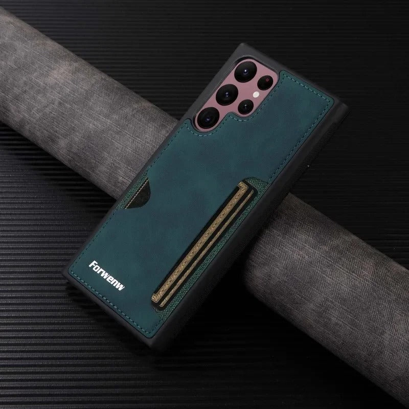 Retro Card Leather Phone Case for Samsung