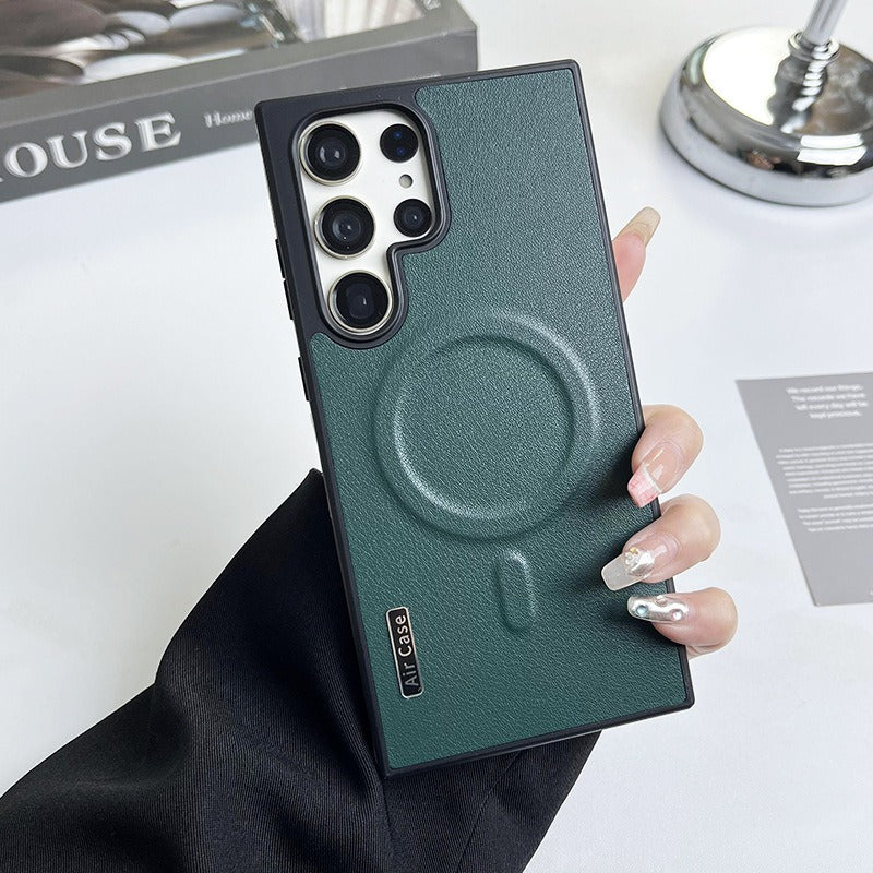 Luxury Matte Leather Magnetic Case For Samsung