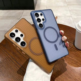 Corrugated Pattern Non-slip Magnetic Matte Case For Samsung