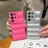 Wave Puffer Down Jacket Shockproof Soft Phone Case for Samsung