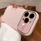 Liquid Silicone Magnetic Charging Glass Lens Protect Cover for iPhone
