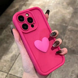 Luxury Cute 3D Love Heart Silicone Shockproof Candy Phone Case for iPhone