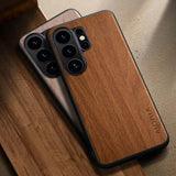 Stylish Premium Wood Grain PU Case for Samsung