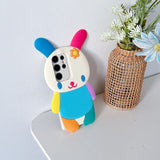 3D Cartoon Rainbow Rabbit Shockproof Phone Case for Samsung