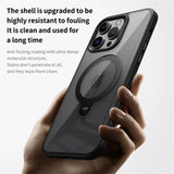 Rotating Folding Stand Clear Magnetic Phone Case For iPhone