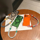 Hanging Strap Magnetic Four Corners Anti-Drop Phone Case For iPhone