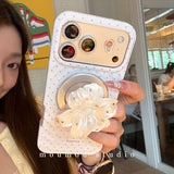 Polka-dot Lily Kickstand Magnetic Case for iPhone