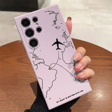 Airplane Flight Path Pattern Silicone Phone Case for Samsung