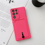 Card Bag Slot Holder Wallet Silicone Phone Case for Samsung