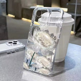 White Lotus Oil Painting Transparent Phone Case for iPhone