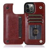 Luxury Retro Card Slots Flip Wallet Leather Case For iPhone