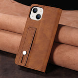 Wrist Strap Leather Flip Wallet Case for iPhone
