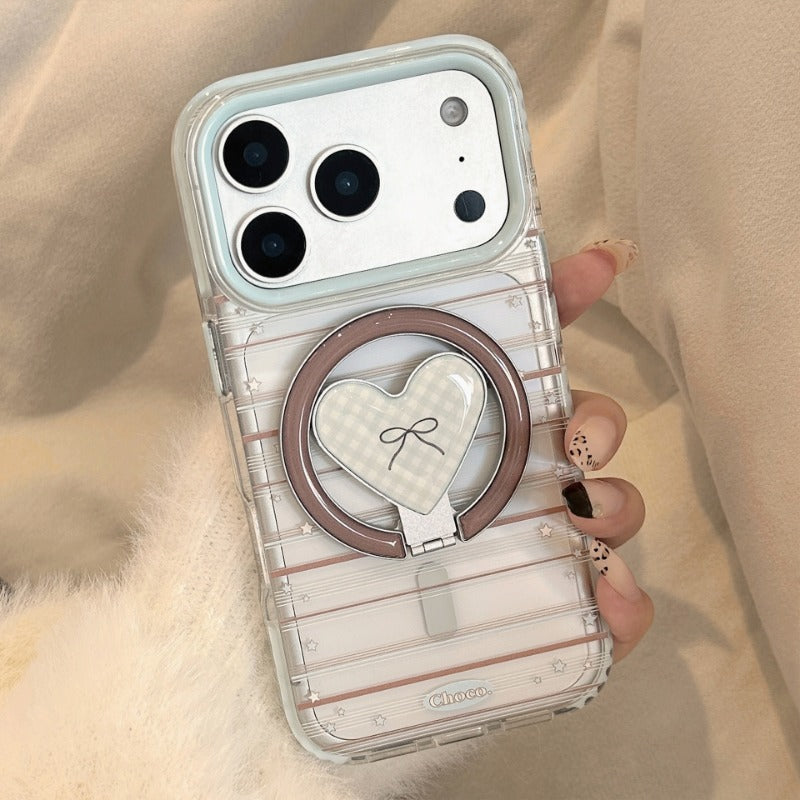 Bow Heart Magnetic Phone Case for IPhone