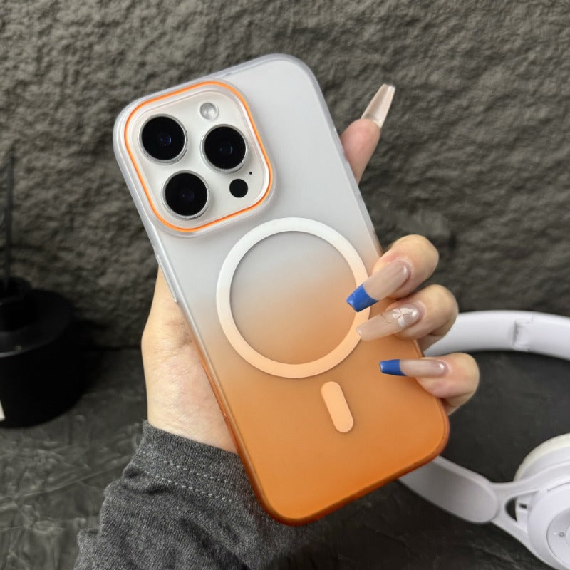 Gradient Frosted Translucent Magnetic Phone Case for IPhone