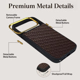 Genuine Leather Woven Magnetic Charging Case for iPhone