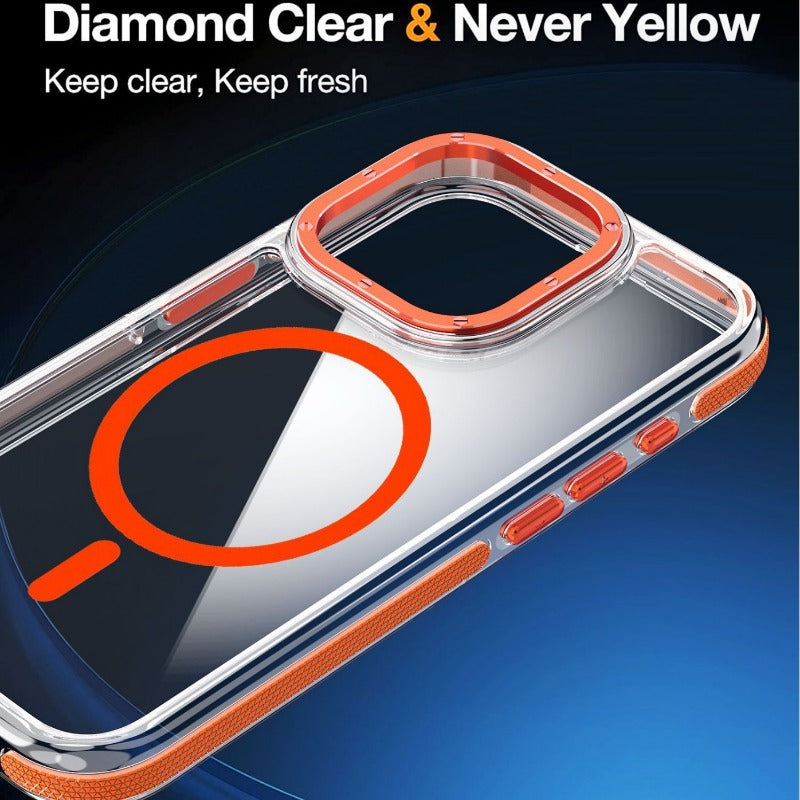 Two-Tone Transparent Magnetic Shockproof Phone Case for IPhone