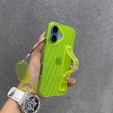 Transparent Stripe Ring Lanyard Wristband Bracket Case for iPhone