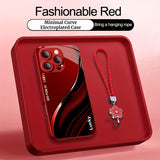 Minimal Curve Electroplated Case with Lanyard for iPhone