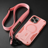 Outdoor Sports Crossbody Long Strap Magnetic Bracket Case for iPhone