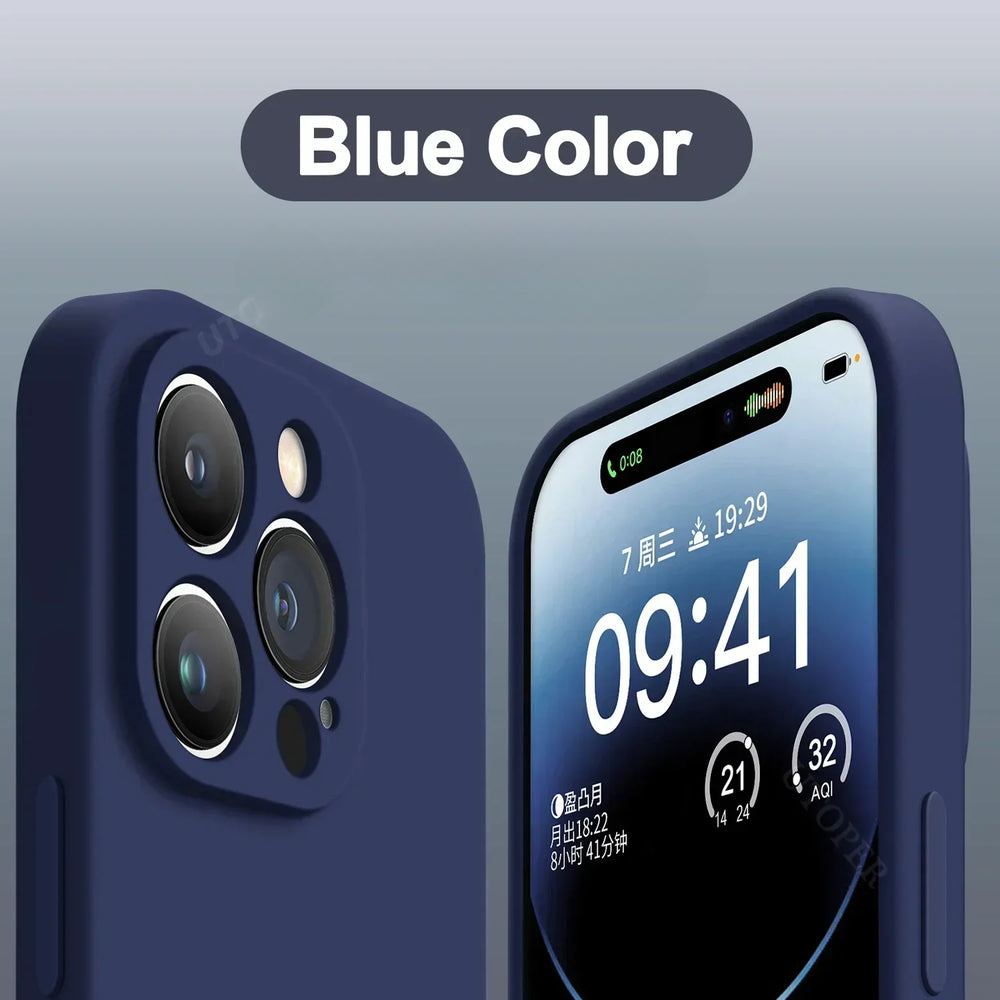Original Liquid Soft Silicone Phone Case For iPhone