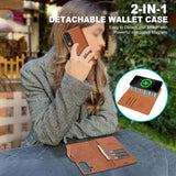2 In 1 Wireless Charging Card Slot Flip Leather Case for Samsung