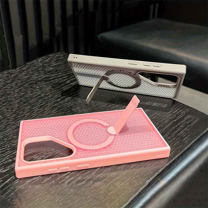 Heat Dissipation Invisible Folding Stand Magnetic Wireless Case For Samsung