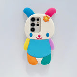 3D Cartoon Rainbow Rabbit Shockproof Phone Case for Samsung