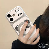 Panda Electroplated Rotating Stand Case for iPhone