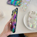 Cute 3D Aurora Laser Cartoon Bear Soft Case For iPhone