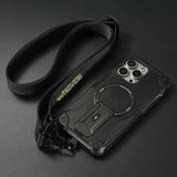 Outdoor Sports Crossbody Long Strap Magnetic Bracket Case for iPhone