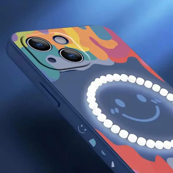 Skin Feel Smile Design Colorful Silicone Phone Case for iPhone