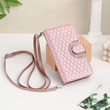 Glitter Plaid Leather Case with Card Slots and Lanyard for iPhone