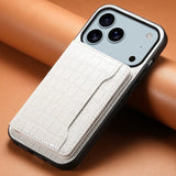 Vintage Crocodile Texture Leather Card Holder Case for iPhone