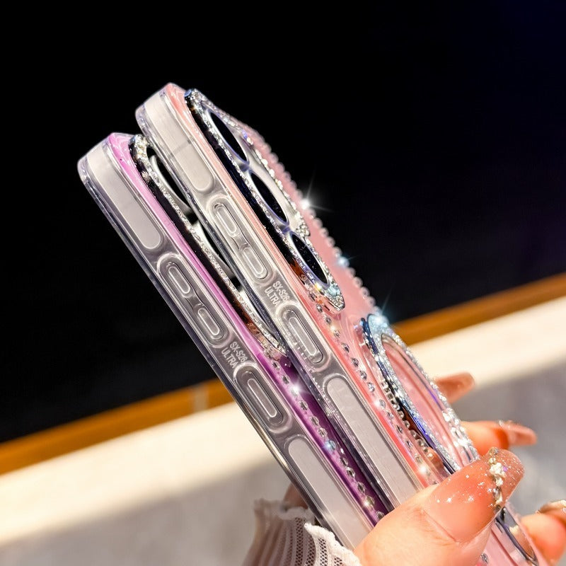 Rhinestone Glitter Transparent Phone Case for Samsung