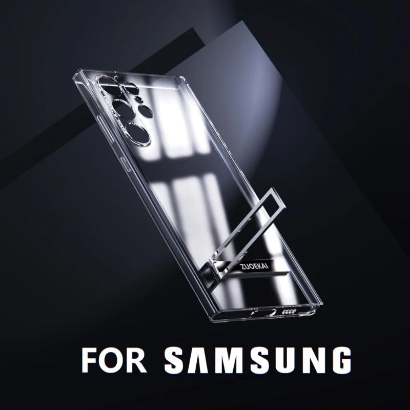 Transparent With Stand Protective Shockproof Case For Samsung