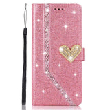 Shiny Wallet Flip Leather Phone Case For Samsung