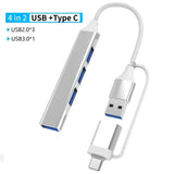 7 Ports USB A C Hub Multi Adapter