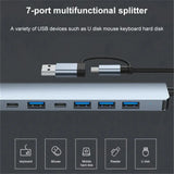 7 Ports USB A C Hub Multi Adapter