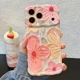 Oil Painting Style Floral Glossy Anti-Fall Soft Case for IPhone