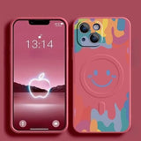 Silicone Graffiti Smile Magsafing Case for iPhone