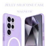 Jelly-Color Magnetic Liquid Silicone Shockproof Soft Case for Samsung
