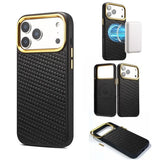 Genuine Leather Woven Magnetic Charging Case for iPhone