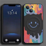 Silicone Graffiti Smile Magsafing Case for iPhone