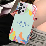 Smiling Colorful Graffiti Liquid Glass Phone Case for Samsung