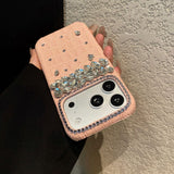Luxury Rhinestone Crocodile Texture Shockproof Case for iPhone