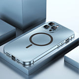 Fashion Aluminum Metal Magnetic Glass Lens Backboard Case for iPhone