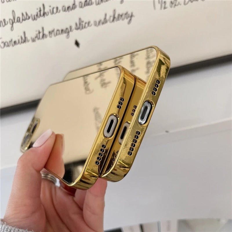 Luxury Glossy Plating Gold Silver Mirror Case for iPhone