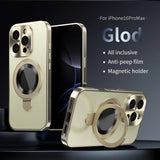Metal Magnetic Anti-Peep Case with Kickstand for iPhone